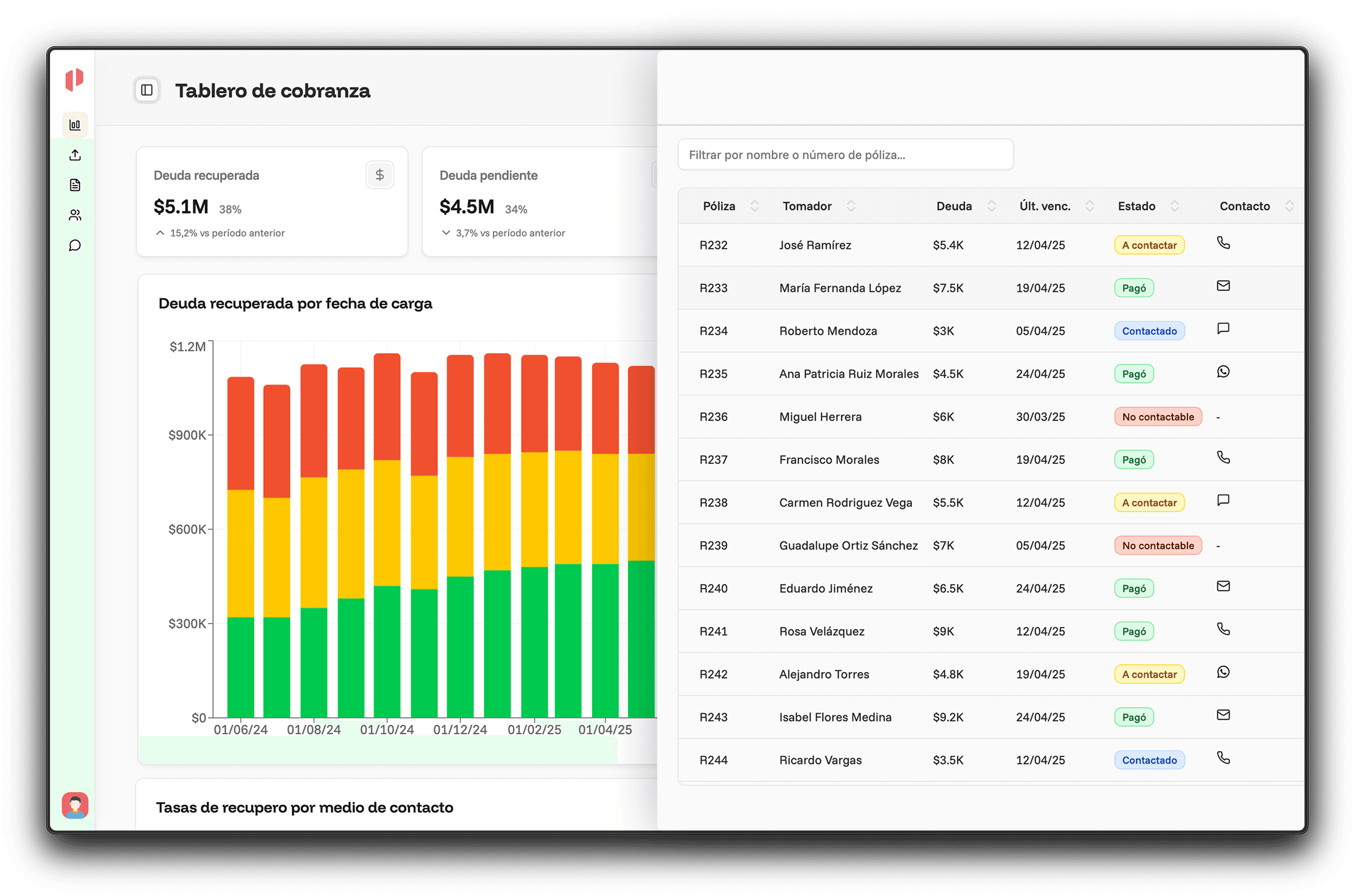 Primo Dashboard - Automatización de cobranza de seguros